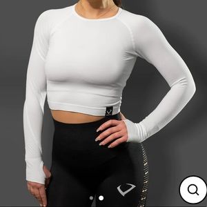 Violate the Dresscode seamless, white, long sleeve crop top. Brand new